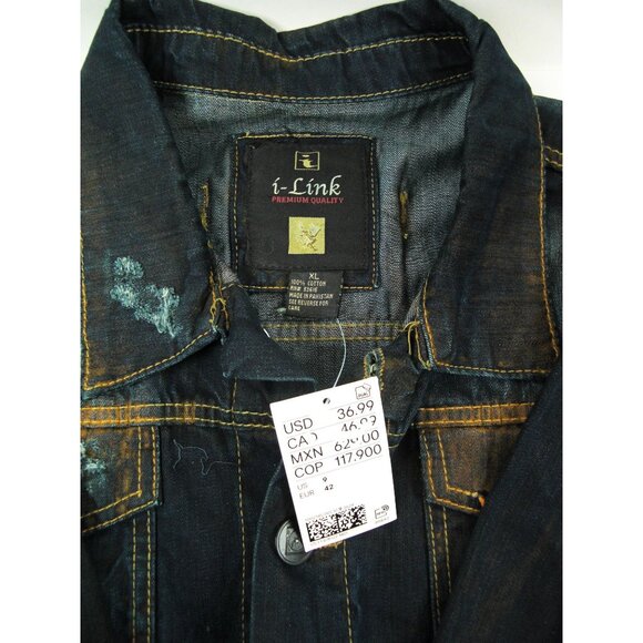 Vintage Classic Blue Denim Jean Jacket Distressed Size X Large Trucker NWT - Picture 5 of 8